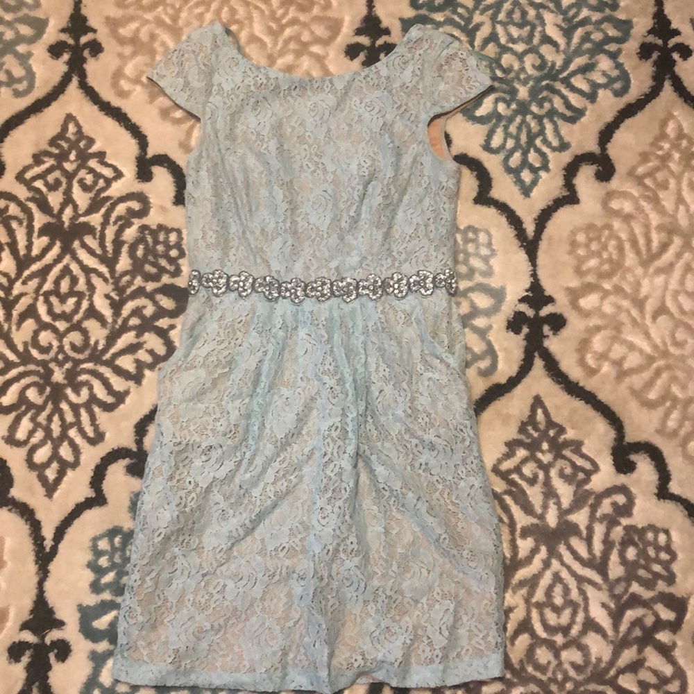 Blue lace dress